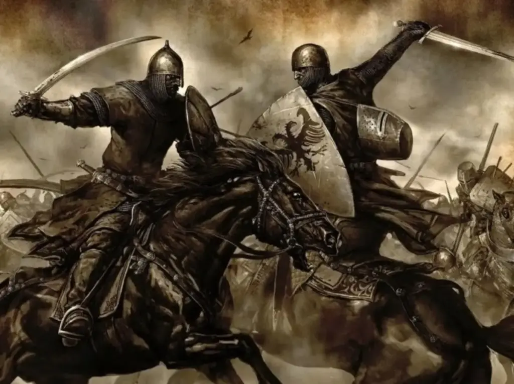 Ilustrasi momen bersejarah Islam di bulan Ramadan, mulai dari peristiwa Nuzulul Qur\'an di Gua Hira hingga keme