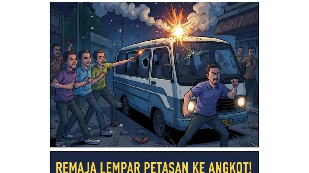 Aksi Nekat Remaja Lempar Petasan ke Angkot di Tangerang Viral, Publik Mengecam