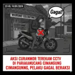 Aksi Curanmor Terekam CCTV di Parakanmuncang Cimanggung, Pelaku Gagal Beraksi