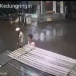 Laju Kencang di Jalan Basah, Motor Tabrak Area Pasar Kedungringin