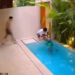 Diduga Kurang Fokus, Driver Ojek Online Tercebur ke Kolam Renang