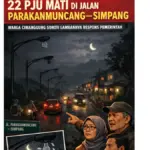 22 PJU Mati di Jalan Parakanmuncang–Simpang, Warga Cimanggung Soroti Lambannya Respons Pemerintah 