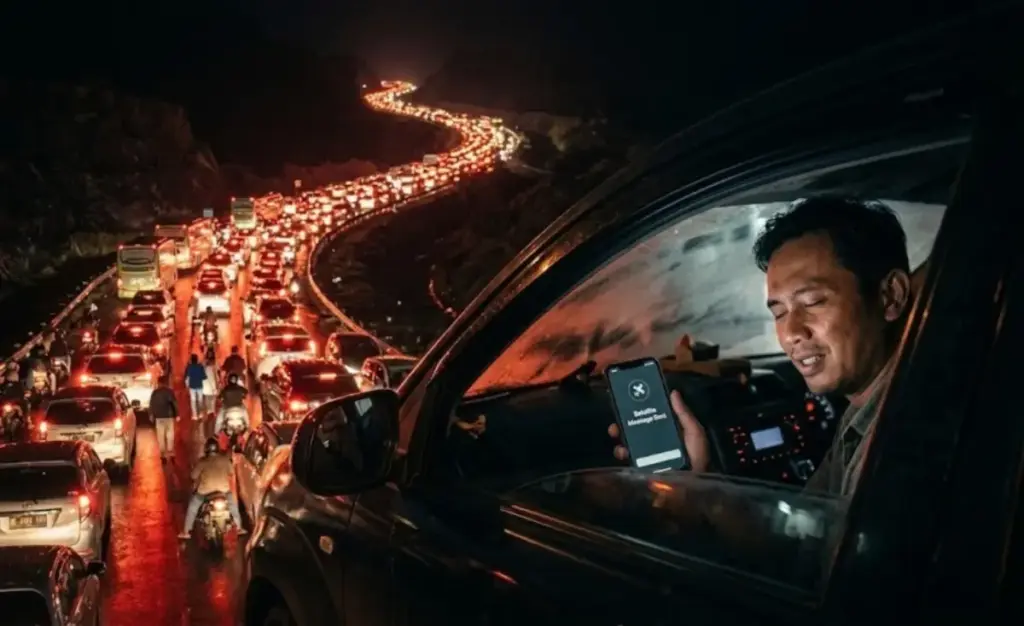 jalur mudik non-tol Jawa Barat 2026 yang menunjukkan kemacetan seperti Nagreg dan Cileunyi, serta daftar jalur