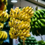 Potret pisang menggantung di pasar