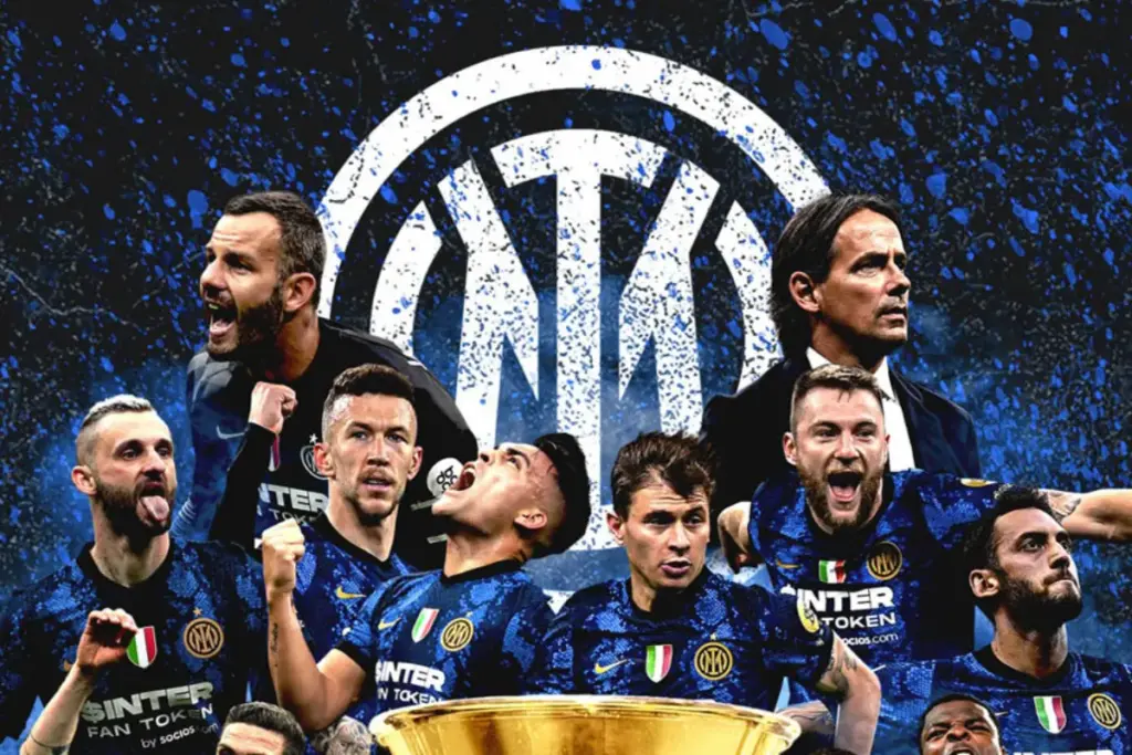 gambar berisi skuad inter milan yang berhasil menjadi juara coppa italia
