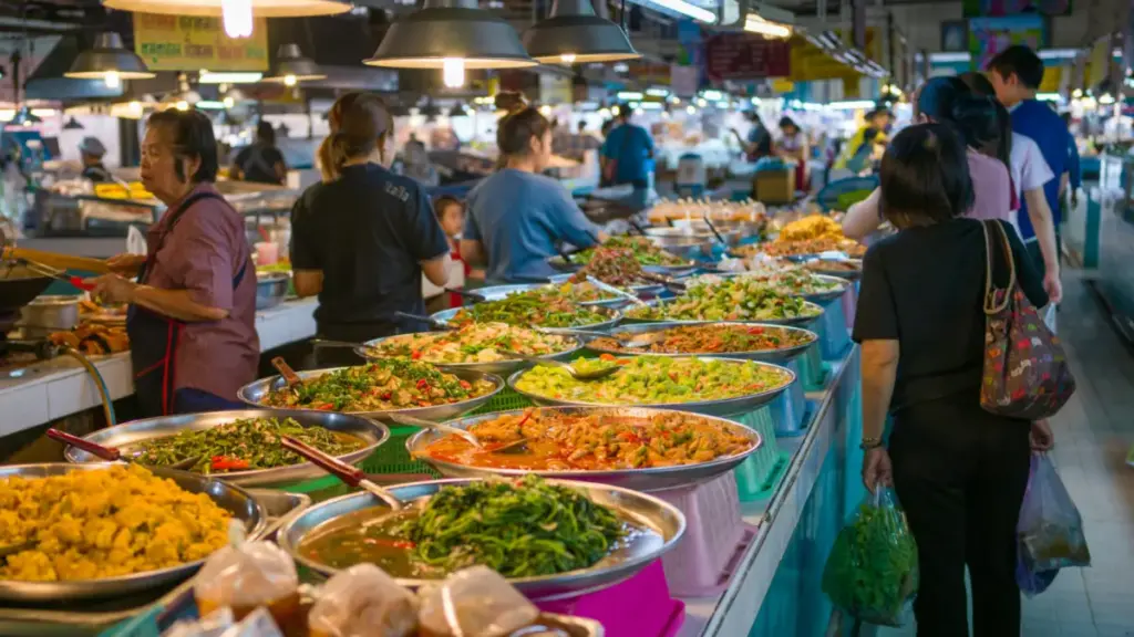 Potret suasana pasar makanan