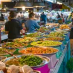 Potret suasana pasar makanan