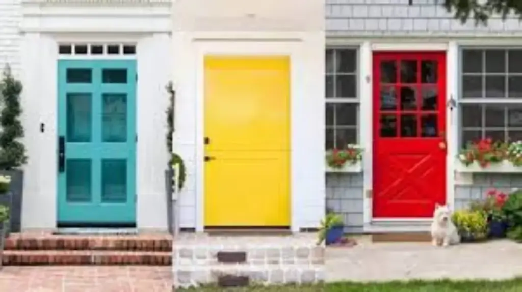gambar beberapa pintu rumah dengan warna yang berbeda